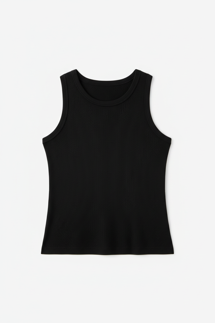 90s Rib Tank Black
