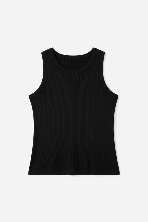 90s Rib Tank Black