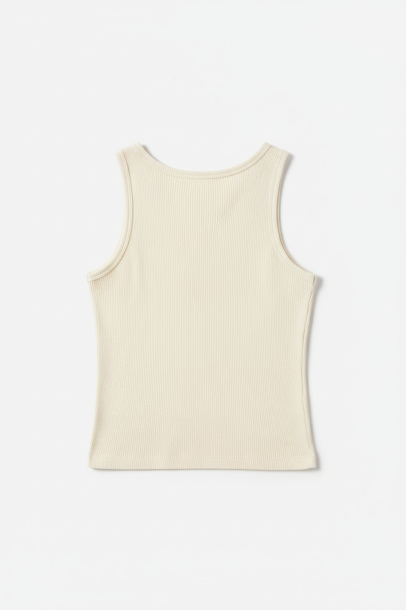 90s Rib Tank Cream Back