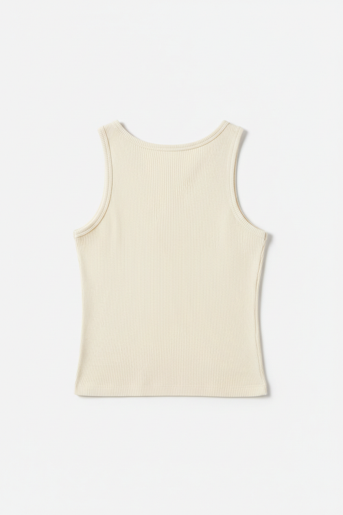90s Rib Tank Cream Back