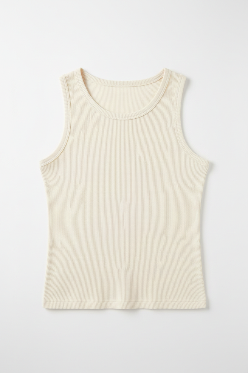 90s Rib Tank Cream