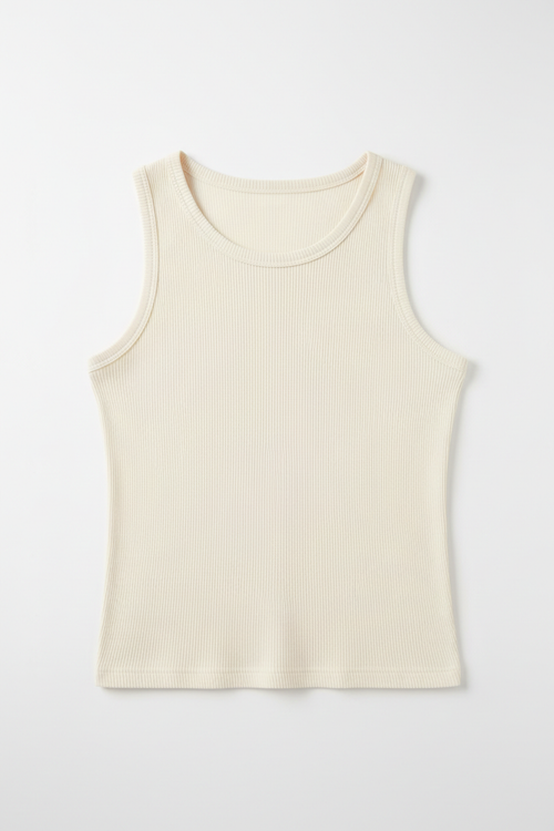 90s Rib Tank Cream