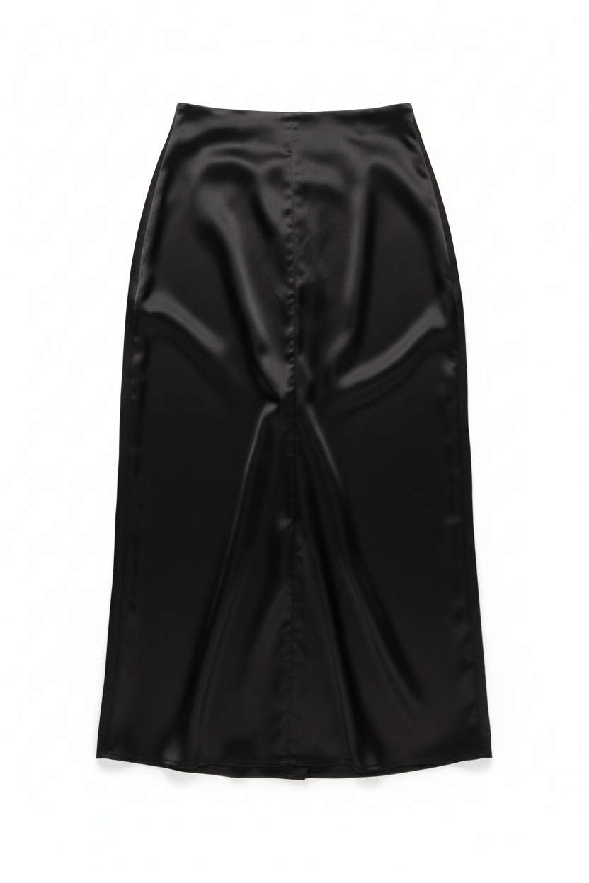 Bias Slip Skirt Black Back