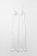 Column Slip Dress White Front