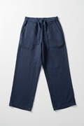The Linen Drawstring Trouser — Navy, front view