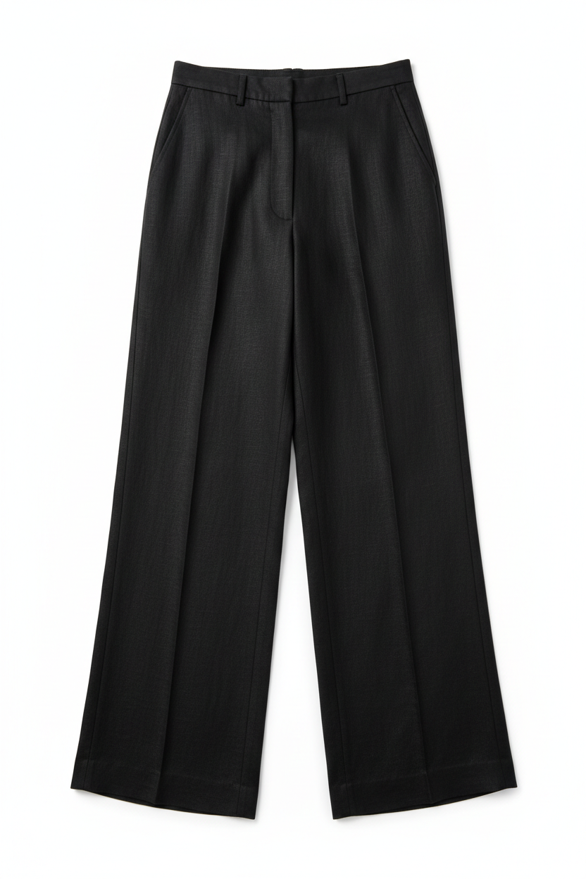 Linen Trouser Black Front