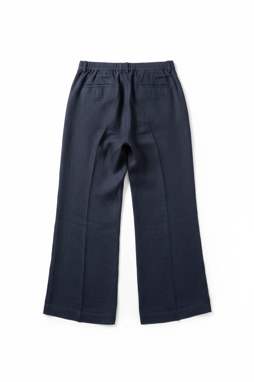 Linen Trouser Navy Back
