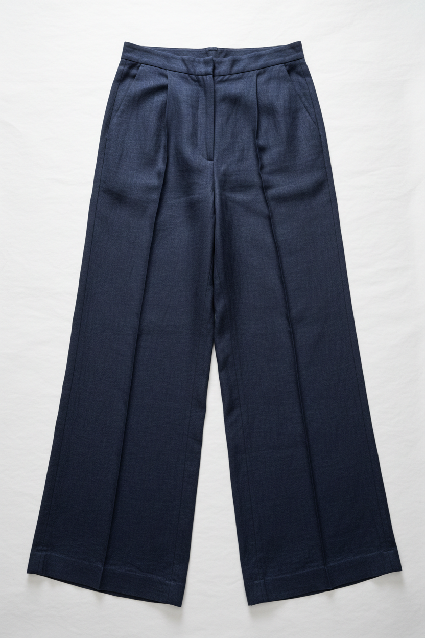 Linen Trouser Navy Front