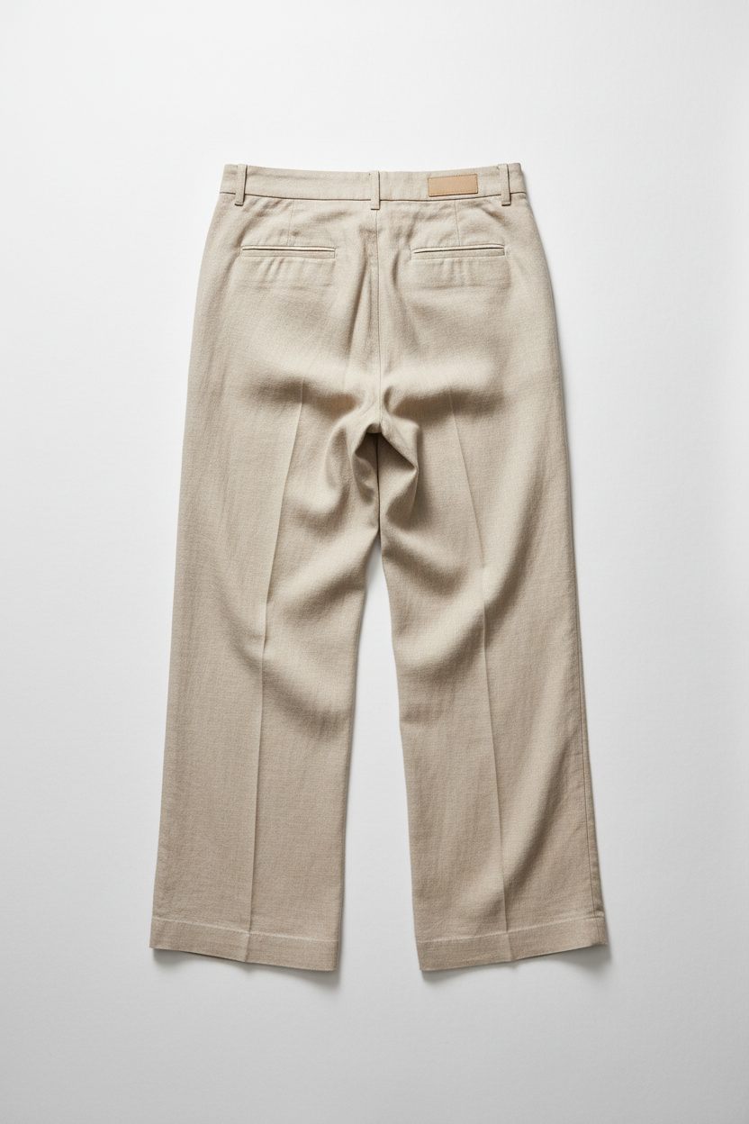 Linen Trouser Sand Back