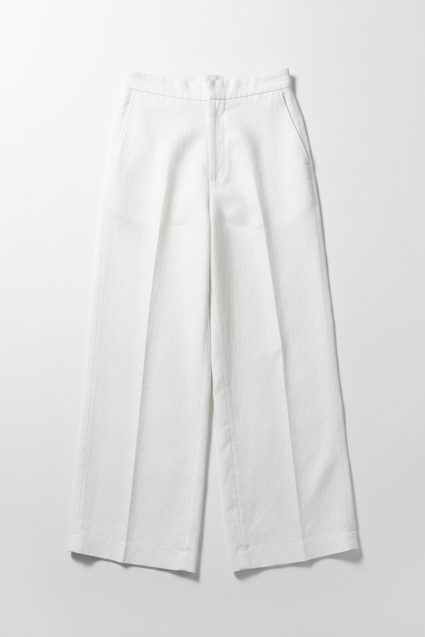 Linen Trouser White Front