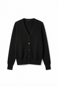 Soft Knit Cardigan Black Front