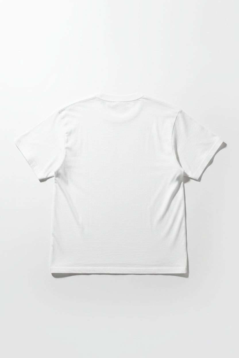 White Crew Neck T-Shirt Back